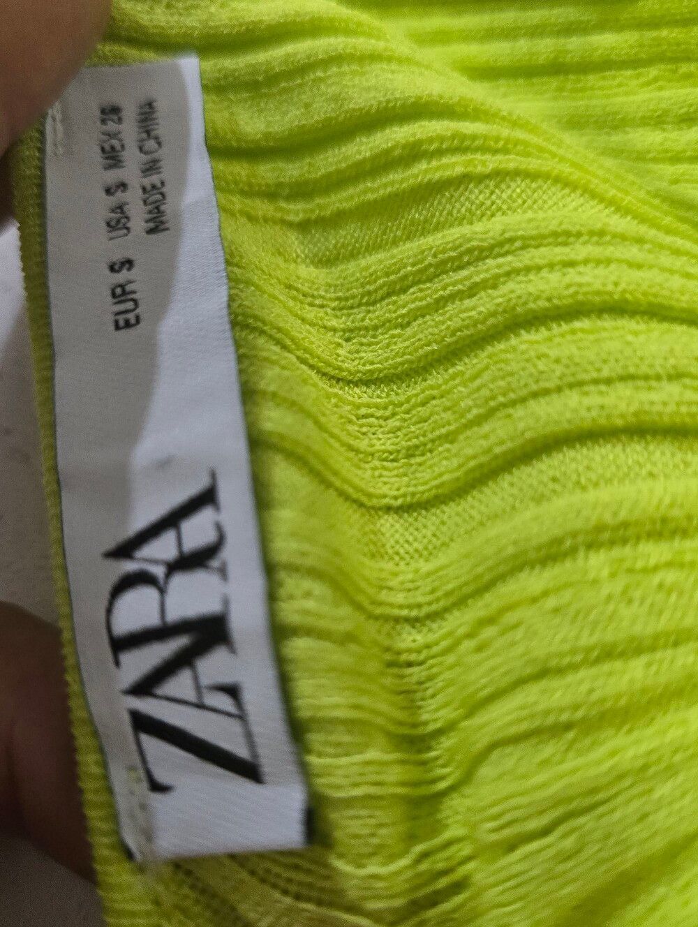 Zara Lime Green Cutout Ribbed Knit Maxi Dress Size S - Like New - Picture 9 of 9